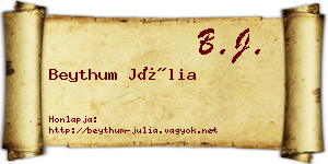 Beythum Júlia névjegykártya